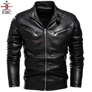 Chaqueta de Cuero Vacuno Genuino al por Mayor para Hombre, Chaqueta de Cuero Marrón - Product Image 3