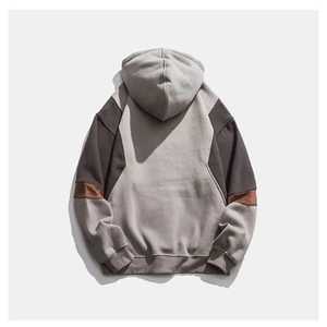 Alta calidad gota hombro Streetwear pulóver venta al por mayor personalizado sudaderas con capucha bordado Logo en blanco hombres Sudadera con capucha - Product Image 3