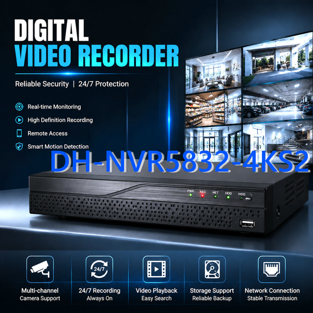 DH-NVR5832-4KS2 650 32 Channel 4K NVR Recorder H.265 CCTV Security System Ultra Network Video IP Camera Remote Monitoring System