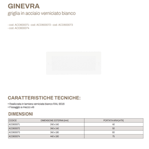 Grille en acier inoxydable Tecnosystemi Ginevra pour ventilateur d'extraction VMC Premium - Product Image 2