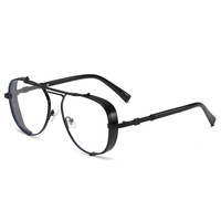 Lunettes de soleil métalliques vintage steampunk à double pont, design personnalisé, protection UV400, durables pour hommes et femmes, tendance 2026, prêtes à l'emploi (RTS)