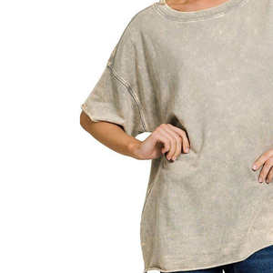 Diseño personalizado mujeres señoras Camiseta 100% algodón serigrafiado mujeres camisetas para venta a granel en barato - Product Image 2