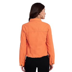 Derniers modèles de vestes denim grande taille bleu ciel pour femmes Design personnalisé Jeans délavés à la mode pour femmes Vestes décontractées coupe ajustée - Product Image 5