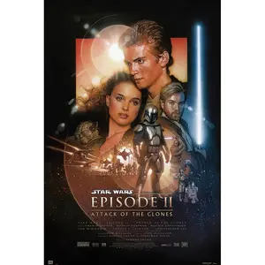 Affiche Star Wars Episode 2 L'attaque des clones, style moderne, cadre noir, pour décoration murale - Product Image 3