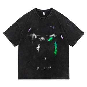 เสื้อยืดผู้ชายทรงเอซิดซักแบบวินเทจขนาดใหญ่พิเศษเสื้อยืดซักกรดออกแบบได้ตามต้องการ - Product Image 1