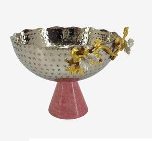 Luxury bowl for <b>Chocolate</b> Serving Metal Bowl With Wooden Stand For Sweets Dates / <b>Chocolate</b> <b>hampers</b> Available in wholesale price - Product Image 4