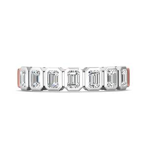 10K Rose <b>Gold</b> Emerald Cut Lab Grown Diamond Wedding Engagement Party Anniversary <b>Ring</b> 1.00 CTW Bezel <b>Set</b> Minimalist Stackable - Product Image 4
