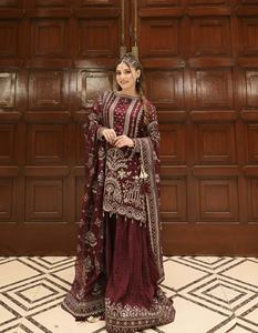 Ensemble haut palazzo et dupatta en faux georgette lourd pour femmes, tenue de fête de créateur, look élégant pour les fêtes et les mariages, ethnique haut de gamme - Product Image 3