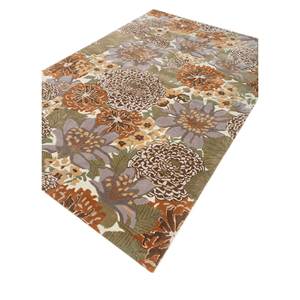 Tapis Hacienda en laine et viscose tuftés à la main, couleur ivoire, épaisseur 10 mm, motif floral rayé abstrait, rectangulaire, pour la maison, le salon, le couloir - Top-291 - Product Image 2