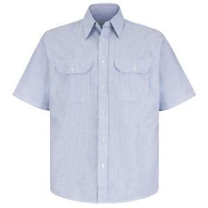 Uniforme de trabajo de buena calidad para hombres, camisa de manga corta de dos bolsillos con logotipo personalizado, venta al por mayor - Product Image 4