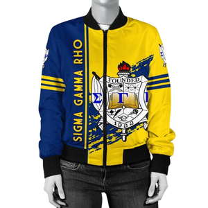 Giacca da Donna Sigma Gamma Rho SGRho in Raso Blu Reale con Lettere Greche Ricamate Oro 1922 - Product Image 1