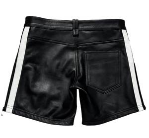Shorts chauds décontractés vintage taille moyenne respirables en coton noir véritable faits à la main pour hommes - Product Image 3