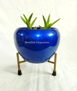 Jardinière décorative de table d'intérieur en plaqué or, couleurs personnalisées, jardinières de bureau ou de salon à bas prix - Product Image 2