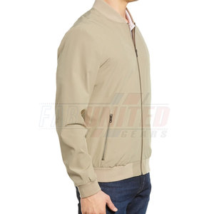 <b>Men's</b> Lightweight Satin Bomber <b>Jacket</b> with Stand Collar Breathable Windproof Features for Outdoor Activities-Seasonal Wear - Product Image 4