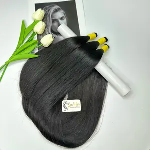 Producto caliente de alta calidad listo para enviar Super doble 24 "Color Natural 100% extensiones de cabello humano virgen vietnamita a granel