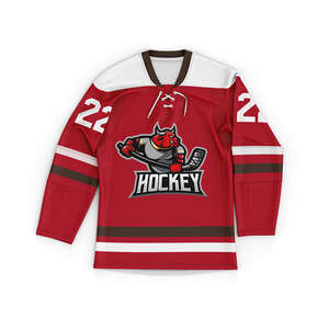 Conjunto de Uniforme de Hockey sobre Hielo Personalizado con Nombre y Número de Jugador 22, Jersey Blanco y Rojo, Calcetines a Juego, Ropa Deportiva Transpirable - Product Image 5