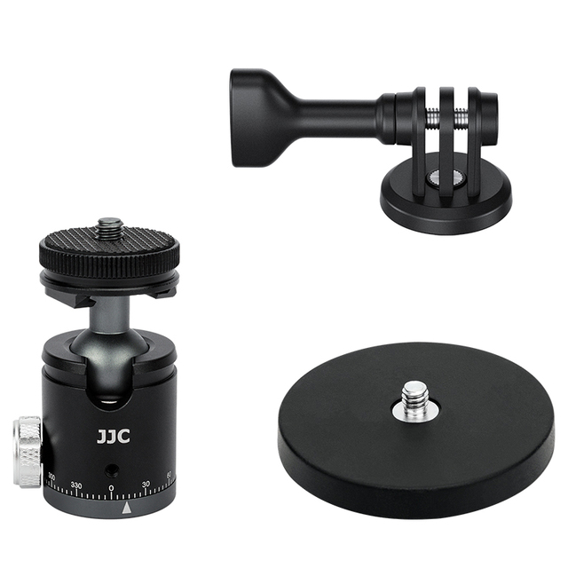 JJC Magnetic Camera Mount for Action Camera with Ball Head and Built-in 6 Magnets Compatible with Gopro/DJI Action/Nano/Insta360