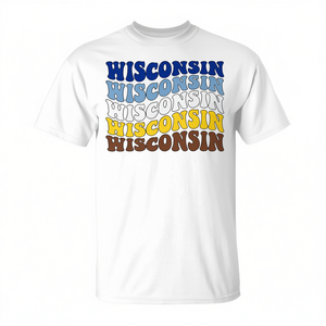T-shirt retrò Groovy Wisconsin State Home Girl I Love Wisconsin Flag - Product Image 2