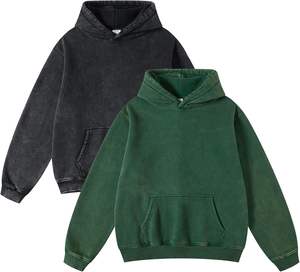 Sweats à capuche en molleton brodés délavés à l'acide pour hommes 100% coton Conception de logo personnalisée Respirant XS OEM Vente en gros Vente chaude Vêtements d'hiver - Product Image 4