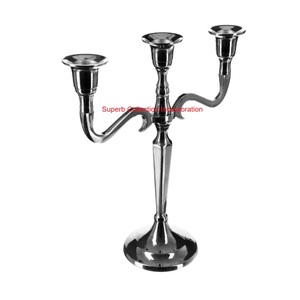 Bougeoir de Noël de candélabre d'argenterie élégante de qualité supérieure avec support pour la décoration de Noël de table à la maison - Product Image 6