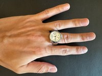 Montre bague de luxe pour femme en alliage, élégante, à quartz, plaquée rhodium or et argent, design classique, pour occasions spéciales, bijoux de mode