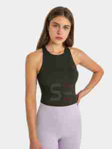 High Quality Women Sexy Eco-Friendly Breathable Yoga Short Sleeveless Tank <b>Tops</b> Custom Logo Printing Polyester/Cotton Fabric - Product Image 5