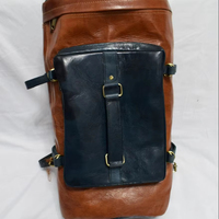 Sac à dos en cuir véritable Moroccansoul avec motif de lettres, sac de voyage élégant, modèle 062, fabriqué au Maroc