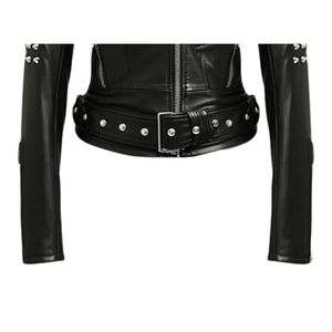 Veste de moto en peau de mouton véritable 100% sur mesure de qualité supérieure pour femmes, coupe-vent, élégante, tendance, avec fonction chauffante pour l'hiver - Product Image 5