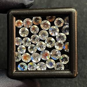 พลอยมูนสโตนมาดากัสการ์ธรรมชาติทรงกลมเจียระไน ขนาด 3.5-4 มม. พลอยมูนสโตนหลากสีสำหรับทำเครื่องประดับ - Product Image 4