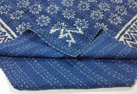 Indigo Print Kantha Quilt Throw Bettdecke Baumwoll decke Gudari Tages decke Bettwäsche Decke direkt zum Fabrik preis