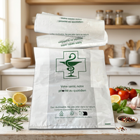Sacs de courses en plastique HDPE biodégradable grande taille, robustes, avec poignées type gilet, logo personnalisé imprimé, pour articles de boisson et parapluies