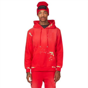 Sweat-shirt à capuche personnalisé, écologique, rouge, streetwear pour homme, pull à capuche, 100% coton, molleton, décontracté, chaud pour l'hiver - Product Image 1