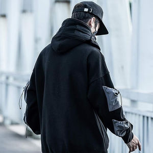 Custom <b>Men</b> Hoodies Hip Hop Cyberpunk Black Urban Streetwear Style Japanese Hombres Techwear Fish Mouth <b>Hoodie</b> for <b>Men</b> - Product Image 3