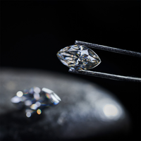Excellent diamant synthétique de laboratoire taille marquise, couleur gris, clarté VVS1, passe le testeur de diamant, diamant non monté, certificat IGI