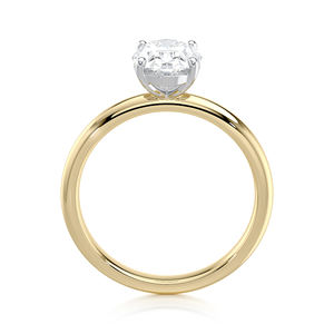 Anillo de Compromiso Ovalado con Diamante Cultivado en Laboratorio de 2.00 CTW, Oro Sólido de 14K, Chapado en Rodio de Lujo, Engaste de Garras, Joyería de Boda - Product Image 1