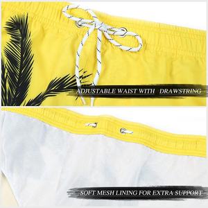 กางเกงขาสั้นสำหรับเดินชายหาดของผู้ชายกางเกงว่ายน้ำแบบผูกเชือกเอวปานกลางแบบลำลองกันน้ำระบายอากาศได้ดีในฤดูร้อน - Product Image 4