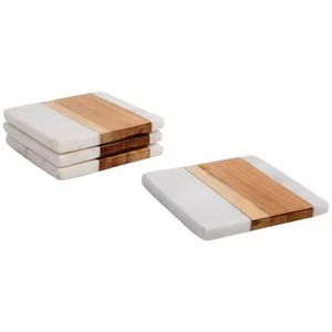 Latest Unique Design <b>Wooden</b> Coasters Set High Quality Tea Mats and Pads Tableware Table Decor Coasters for Home and Kitchen Use - Product Image 2