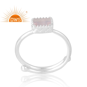 Best Design Sterling Silver Natural Rose <b>Quartz</b> Gemstone <b>Ring</b> Custom Jewelry For Women Gift For Her - Product Image 1