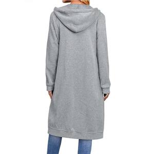 Sudadera con capucha de talla grande para mujer, manga larga, Color sólido, moda Otoño Invierno, abrigo con cremallera, bolsillo, prendas de vestir, Sudadera con capucha - Product Image 2