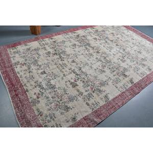 Tapis Turc Vintage Classique Beige Rouge 6.1 X 10.2ft Grande Surface Patchwork Laine avec Support en Latex pour Couloir ou Chambre - Product Image 2