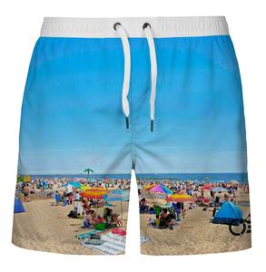 Shorts de Baño Personalizados de Algodón para Hombre, de Cintura Alta, Antiarrugas, para Surf y Playa, con Dos Ojales y Bolsillo Trasero - Product Image 5