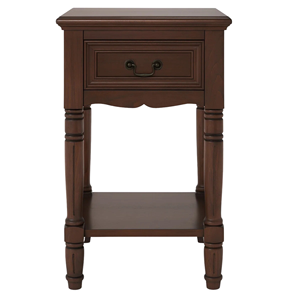 Solid Wood Classic Bedside Table with Drawer and Lower Shelf for <b>Bedroom</b> Hotel Apartment Use - Product Image 1