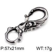 Bonne qualité solide Antique bijoux hommes en acier inoxydable porte-clés skul jamais ternir squelette homard fermoir rétro métal porte-clés