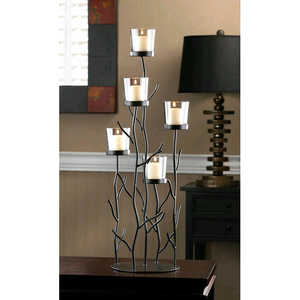 เชิงเทียนเหล็กดัดทำมือคุณภาพสูง ขนาด 8x24 นิ้ว สไตล์โบราณ สำหรับตกแต่งบ้านและงานแต่งงาน - Product Image 1