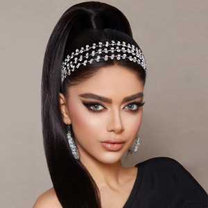 ที่คาดผมเจ้าสาว Bridella BHP552-S สีเงิน ประดับคริสตัลลายดอกไม้ สวมใส่สบาย เหมาะสำหรับงานพรอมและงานพิธีการ - Product Image 2