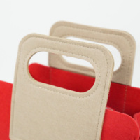 Sac de transport de vin en feutre à double bouteille personnalisable Matériau durable en mélange de laine pour une protection sûre des bouteilles