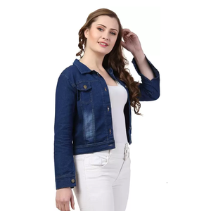 Chaquetas vaqueras ajustadas de talla grande para mujer de temporada de invierno, diseño personalizado, Vaqueros lavados a la moda para mujer, chaquetas informales de BD - Product Image 6