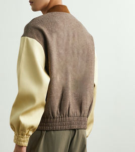 Chaquetas universitarias en blanco con diseño de lujo personalizado para hombre con manga de cuero Lettermen Bomber chaquetas de béisbol - Product Image 3