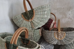 Cesta de picnic de ratán Almacenamiento Algodón Hecho a mano de Vietnam - Product Image 2