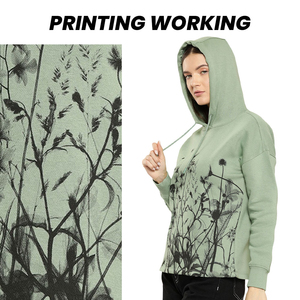 Sudadera con capucha larga con estampado de dibujos animados para mujer, Sudadera con capucha gráfica de moda, poliéster/algodón de alta calidad con bolsillo de canguro - Product Image 6